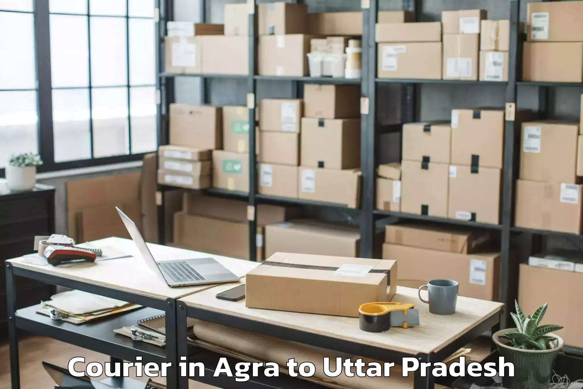 Leading Agra to Chillupar Courier Provider